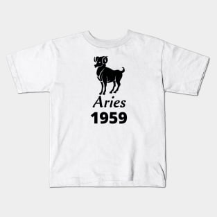 Black Aries Zodiac 1959 Kids T-Shirt